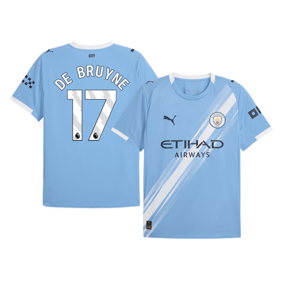 DE BRUYNE #17 曼彻斯特城主场足球泽西 2025_26 蓝色