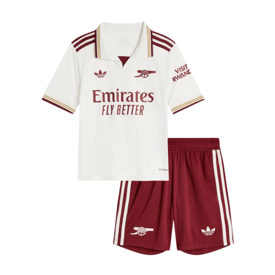 Kid's Arsenal Third Away Soccer Jersey Kit 25_26 White