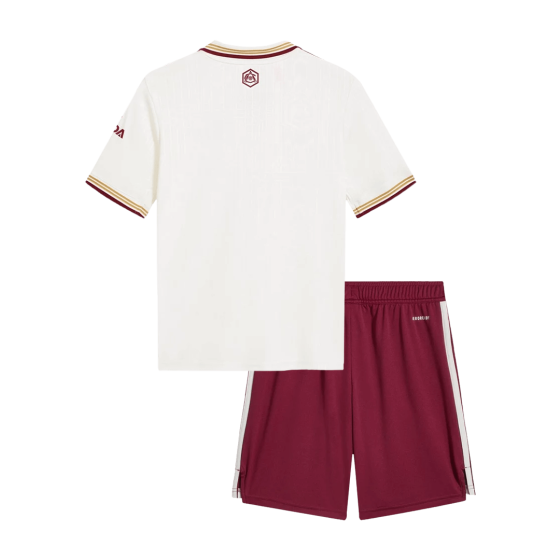 Kid's Arsenal Third Away Soccer Jersey Kit 25_26 White