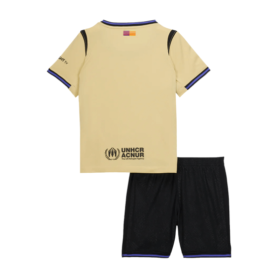 Kid's Barcelona Away Soccer Jersey Kit(Jersey+Shorts) 2025_26 Yellow