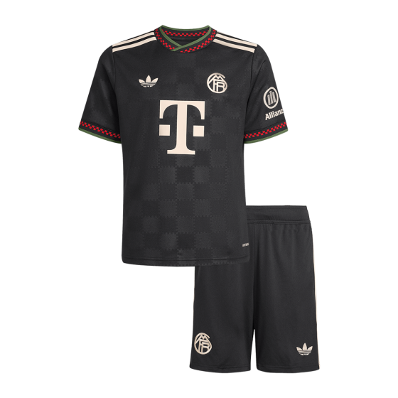 Kid's Bayern Munich Third Away Soccer Jersey Kit(Jersey+Shorts) 25_26 Black