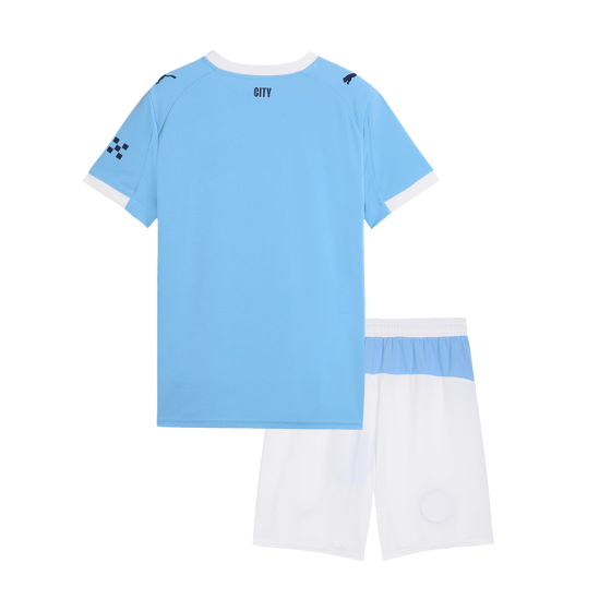 Manchester City Home Soccer Jersey Kit 2025_26 Kids(Jersey+Shorts)