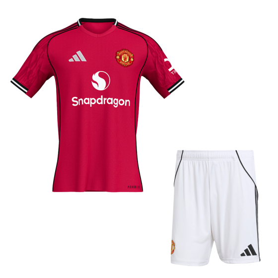 Manchester United Home Soccer Jersey Kit 2025_26 (Jersey+Shorts)