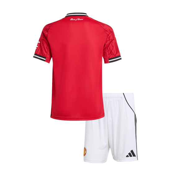 Manchester United Home Soccer Jersey Kit 2025_26 Kids(Jersey+Shorts)
