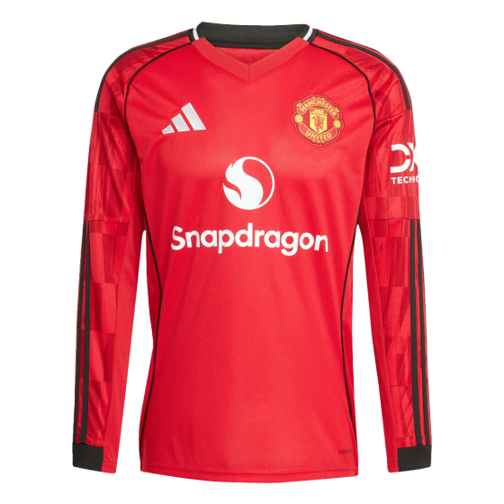 Manchester United Long Sleeve Home Soccer Jersey 2025_26