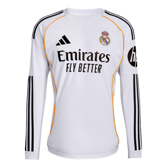 Real Madrid Long Sleeve Home Soccer Jersey 2025_26