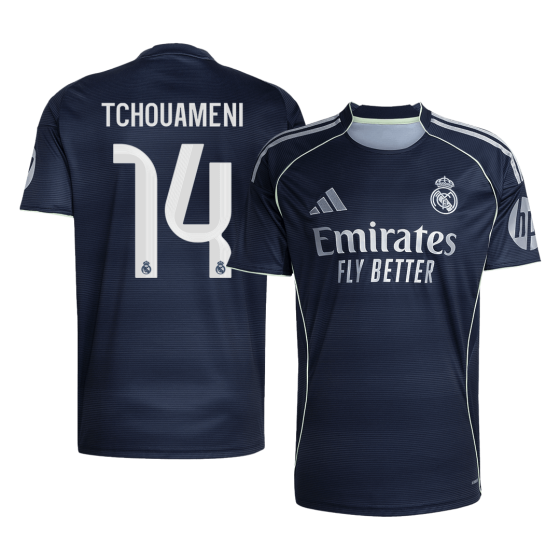 Real Madrid TCHOUAMENI #14 Away Soccer Jersey 2025_26