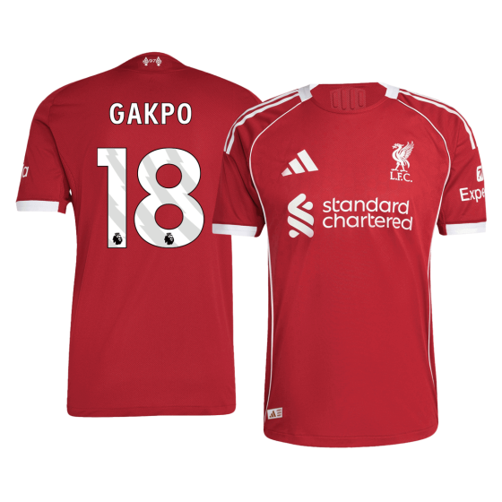 GAKPO #18  Liverpool Home Soccer Jersey 25_26 Red