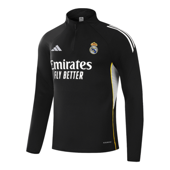 Kid's Real Madrid Zipper Sweatshirt Kit(Top+Pants) 25_26 Black