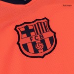 Kid's Barcelona Third Away Soccer Jersey Kit 25_26 Orange