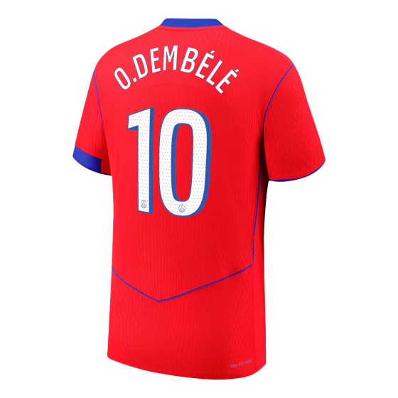 O.DEMBÉLÉ #10 PSG Third Away Soccer Jersey 25_26 Red