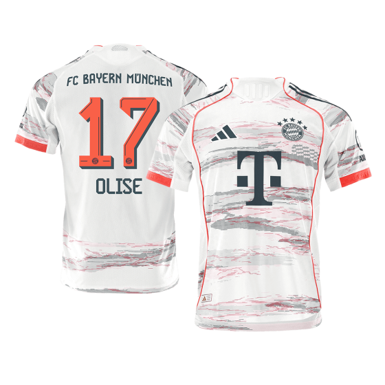 OLISE #17 Bayern Munich Away Soccer Jersey 2025_26 White