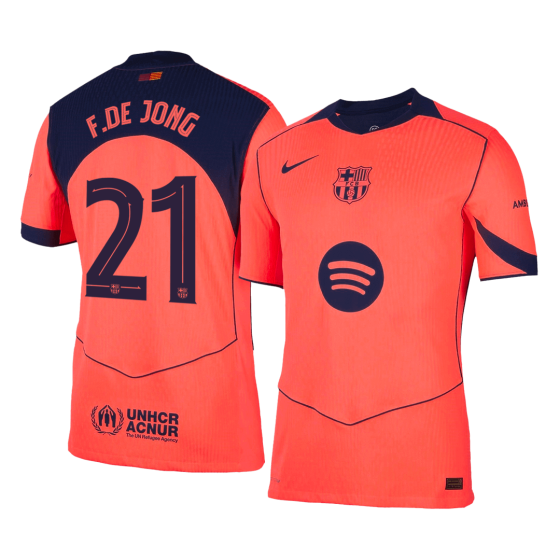 F.DE JONG #21 Barcelona Third Away Soccer Jersey 25_26 Orange- UCL