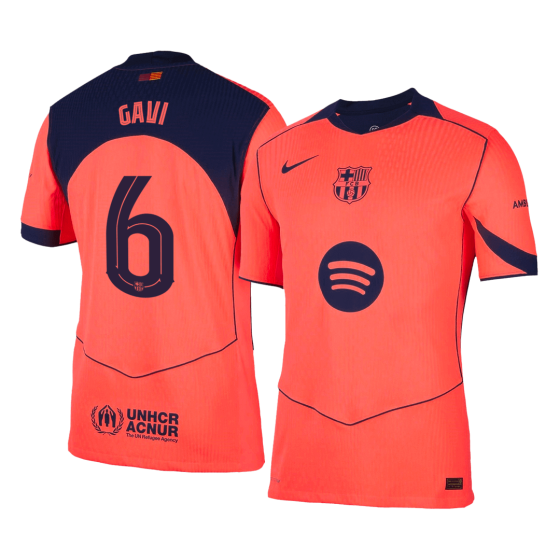 GAVI #6  Barcelona Third Away Soccer Jersey 25_26 Orange- UCL