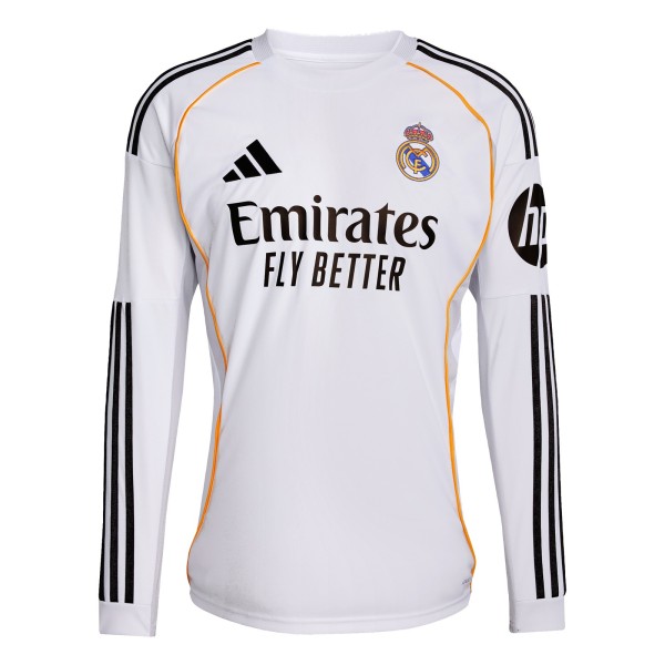 Real Madrid 2025-26 Season Fan Edition Long-Sleeve Home Jersey