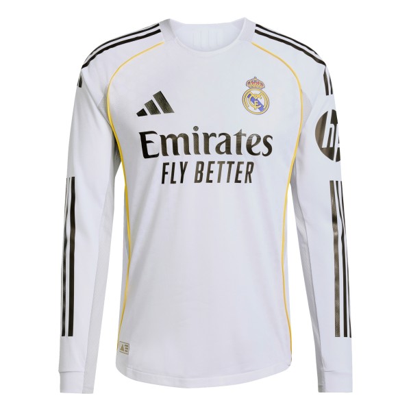 Real Madrid Player Edition Long-Sleeve Home Jersey for the 2025-26 Season